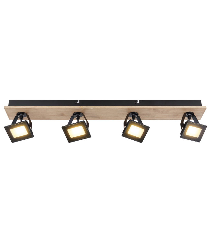 Joya Ceiling Spotlight Bar Matt Black Satined Glass Shade 4x LED 3000K-3