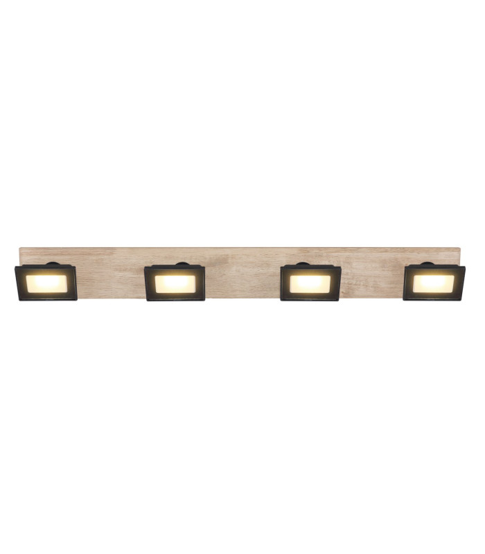 Joya Ceiling Spotlight Bar Matt Black Satined Glass Shade 4x LED 3000K-4
