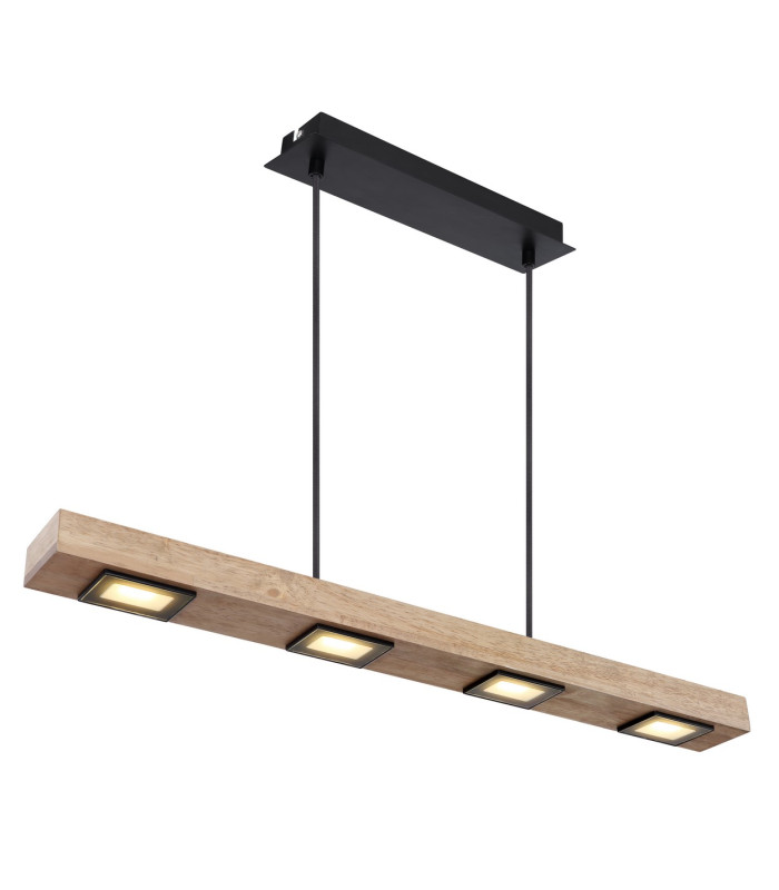 Joya Bar Pendant Ceiling Light Matt Black Satined Glass Shade 6x LED 3000K-1