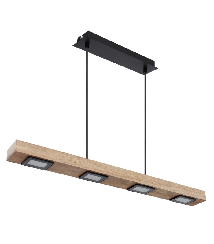 Joya Bar Pendant Ceiling Light Matt Black Satined Glass Shade 6x LED 3000K-2