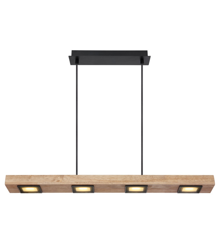 Joya Bar Pendant Ceiling Light Matt Black Satined Glass Shade 6x LED 3000K-3