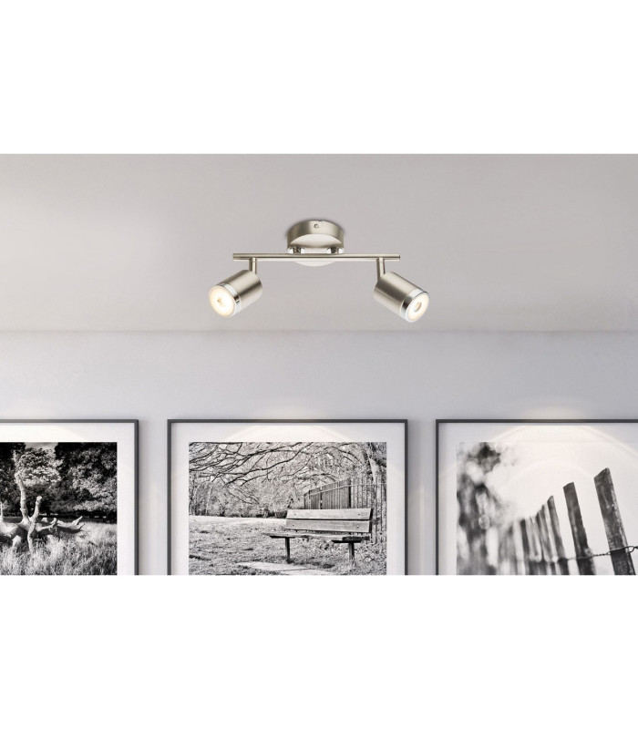 Comore Twin Ceiling Spotlight Nickel Matt 2x LED 3000K-2