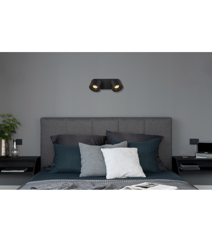 Rae Twin Ceiling Spotlight Matt Black 2x LED 3000K-9