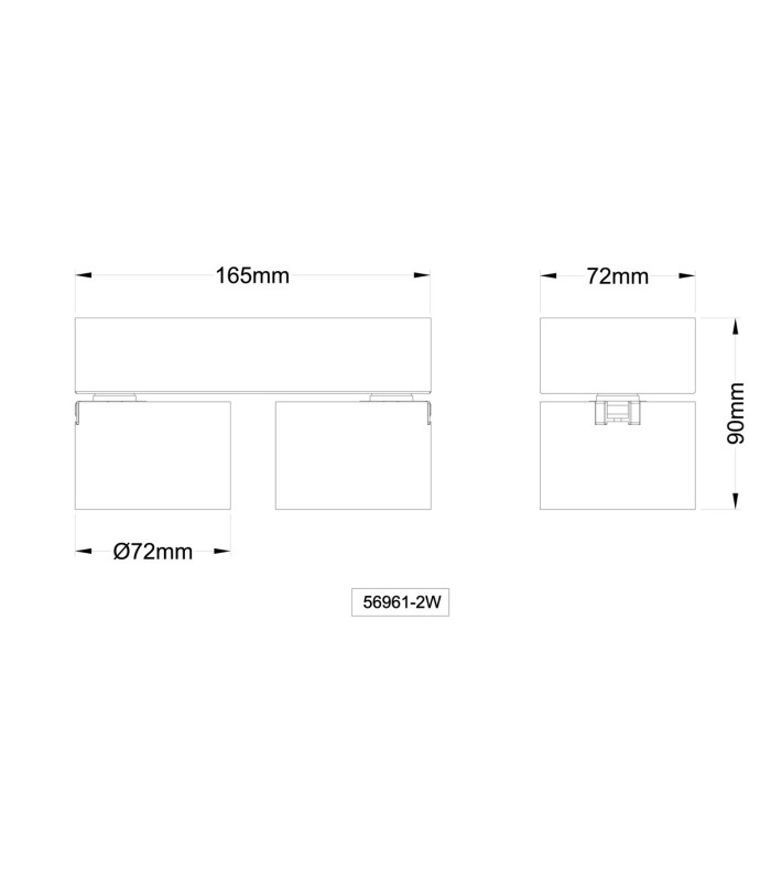 Rae Twin Ceiling Spotlight White Matt 2x LED 3000K-7