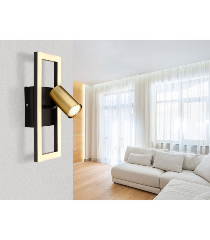 Marrie 1 Rectangle Integrated LED Wall Lamp Matt Black 8x LED 3000K-5