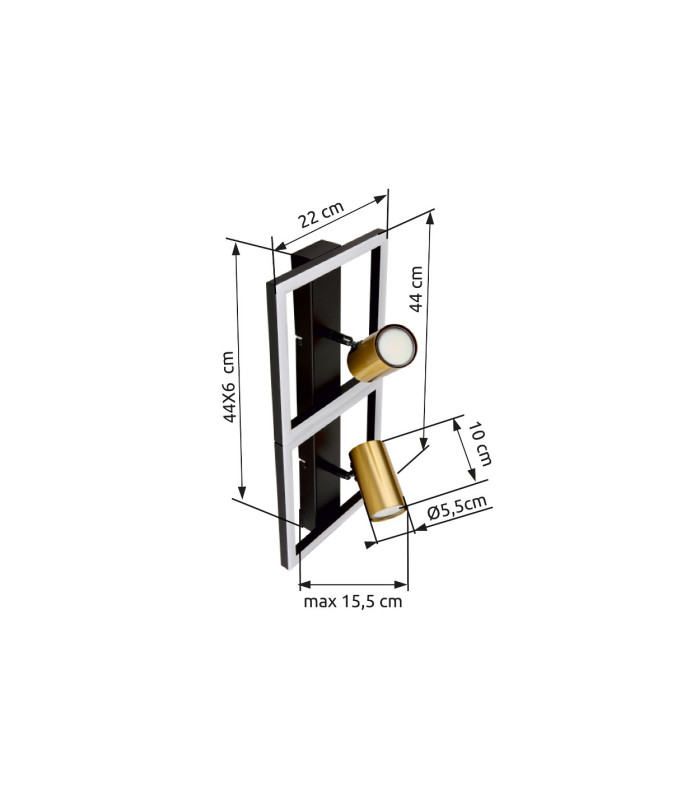Marrie 2 Square Integrated LED Wall Lamp Matt Black 1x LED 3000K-7