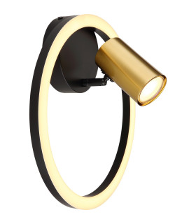 Marrie 1 Ring Integrated LED Wall Lamp Matt Black 2x LED 3000K-1