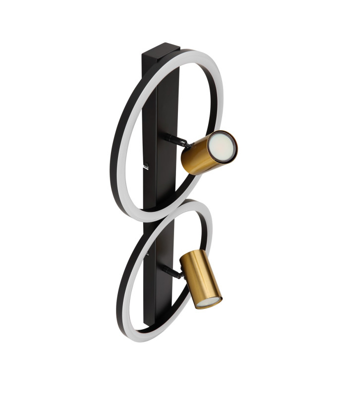 Marrie 2 Ring Integrated LED Wall Lamp Matt Black 2x LED 3000K-2