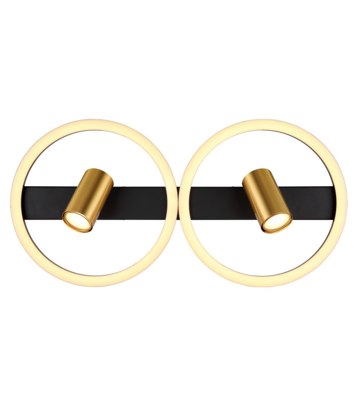 Marrie 2 Ring Integrated LED Wall Lamp Matt Black 2x LED 3000K-4