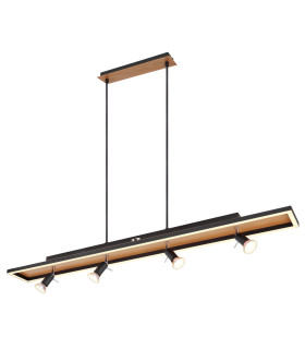 Ida Bar Pendant Ceiling Light Matt Black 2x LED-1