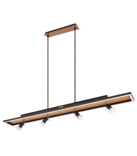 Ida Bar Pendant Ceiling Light Matt Black 2x LED-2