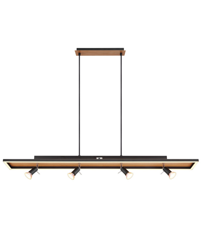 Ida Bar Pendant Ceiling Light Matt Black 2x LED-3