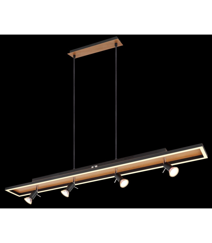Ida Bar Pendant Ceiling Light Matt Black 2x LED-5