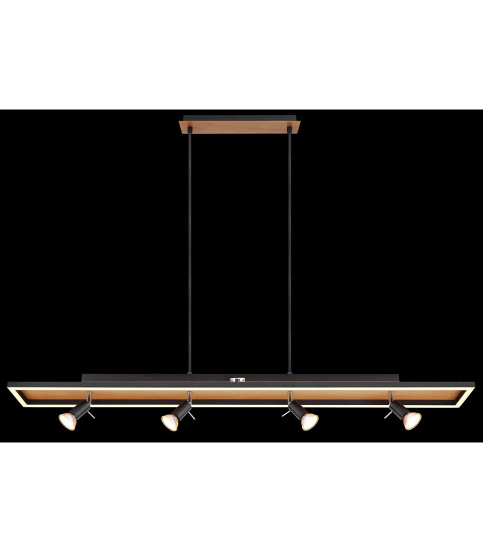 Ida Bar Pendant Ceiling Light Matt Black 2x LED-6