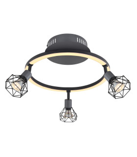 Jutta Integrated LED Semi Flush Ceiling Light Graphite 4x LED 3000K-1
