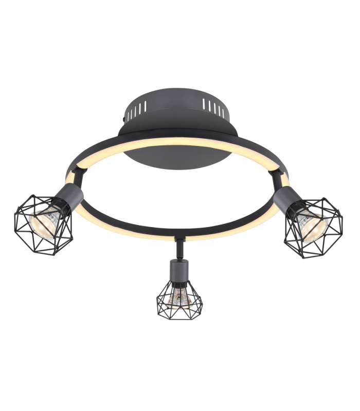 Jutta Integrated LED Semi Flush Ceiling Light Graphite 4x LED 3000K-1