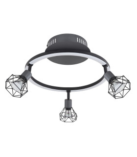 Jutta Integrated LED Semi Flush Ceiling Light Graphite 4x LED 3000K-2
