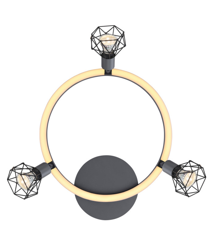 Jutta Integrated LED Semi Flush Ceiling Light Graphite 4x LED 3000K-3