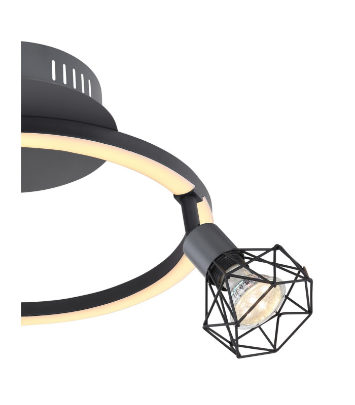 Jutta Integrated LED Semi Flush Ceiling Light Graphite 4x LED 3000K-4