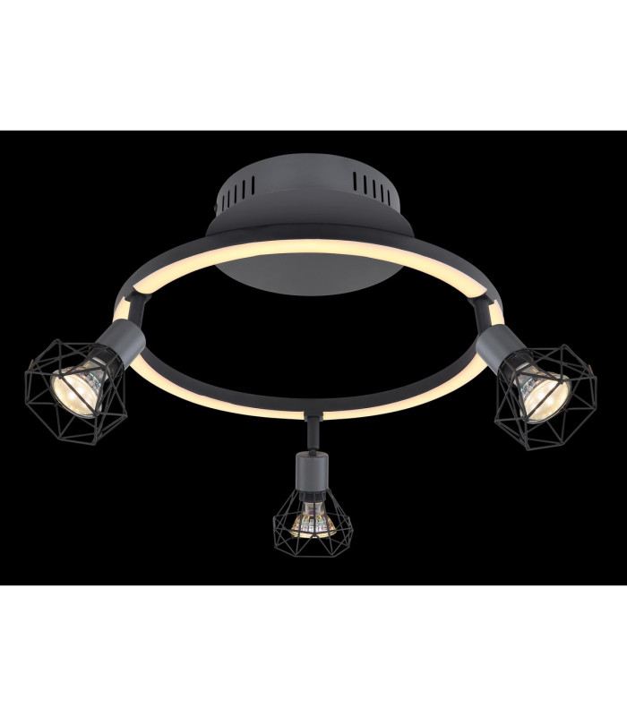 Jutta Integrated LED Semi Flush Ceiling Light Graphite 4x LED 3000K-5