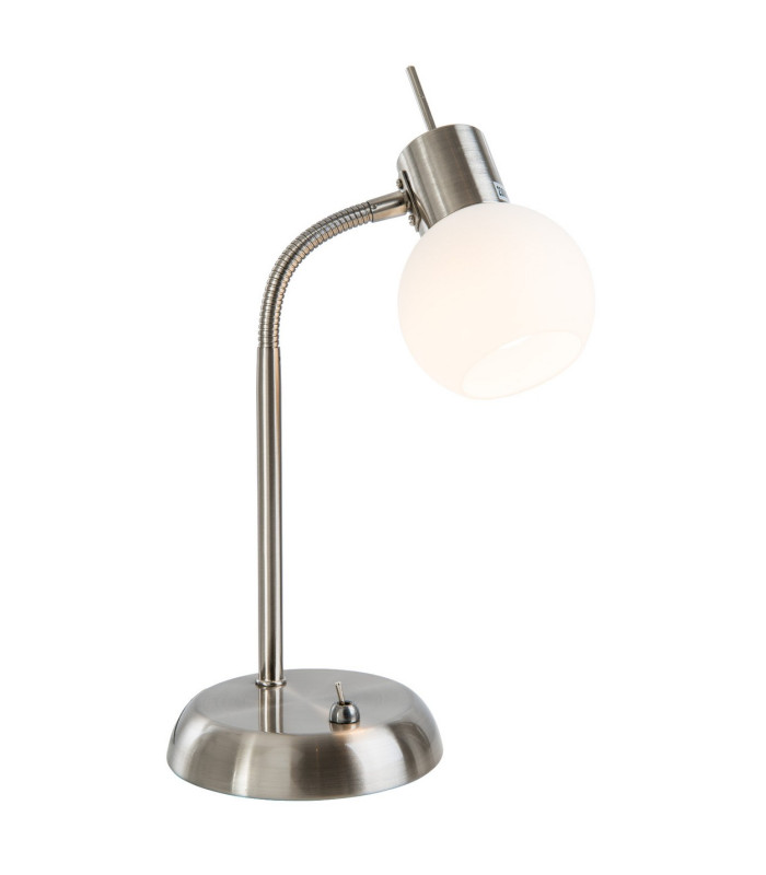 Loxy Desk Task Lamp Nickel Matt Opal Glass Shade 1x E14 3000K-1