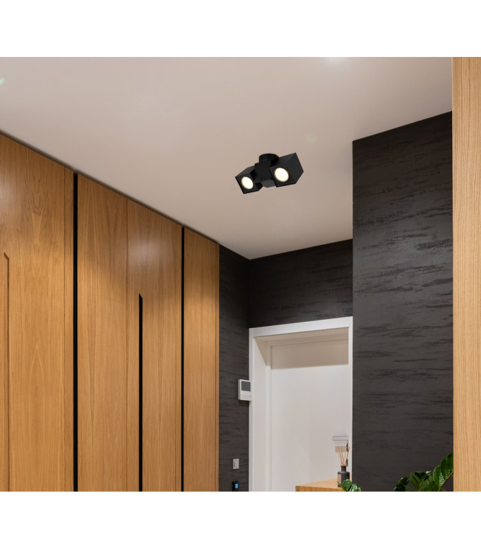 Erin Twin Ceiling Spotlight Matt Black 2x GU10-4