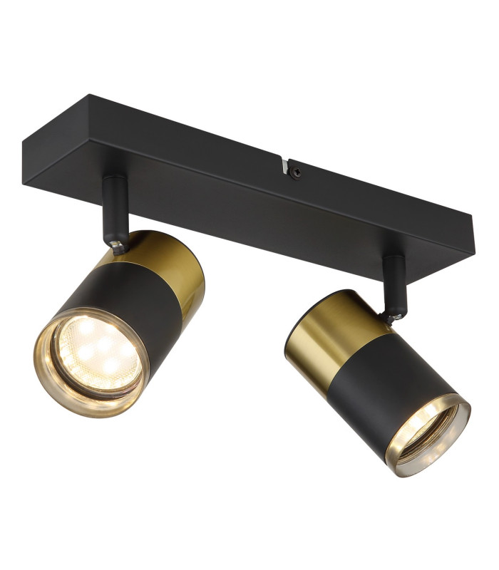 Brisbon Twin Ceiling Spotlight Matt Black 2x GU10-1