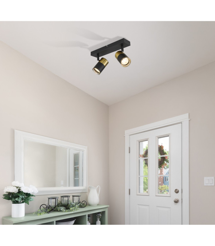 Brisbon Twin Ceiling Spotlight Matt Black 2x GU10-10