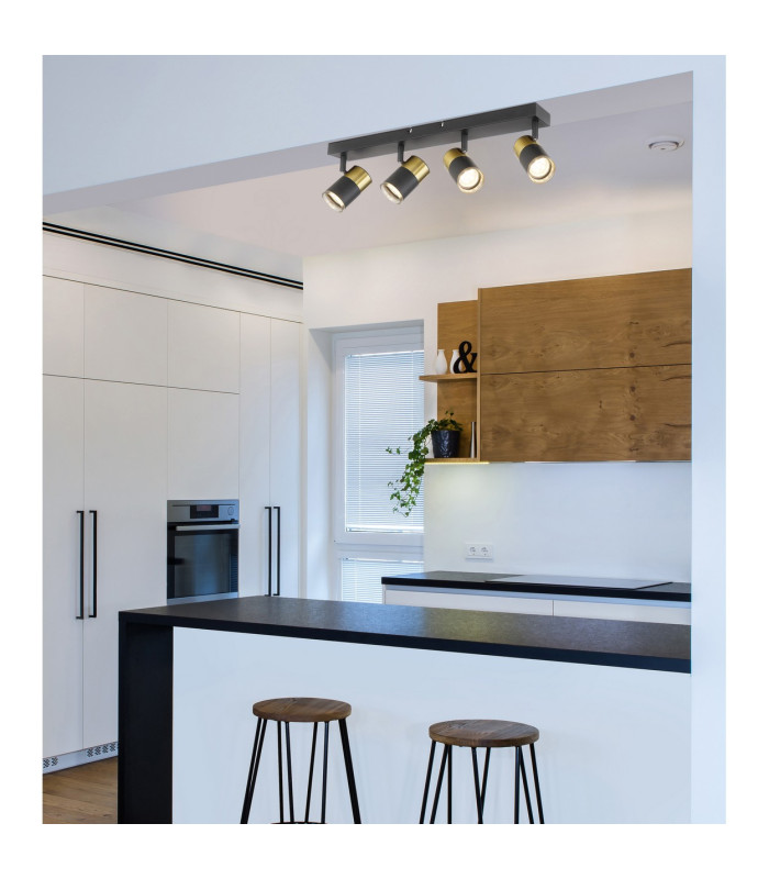 Brisbon Ceiling Spotlight Bar Matt Black 4x GU10-9