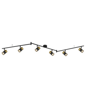 Brisbon Ceiling Spotlight Bar Matt Black 6x GU10-1