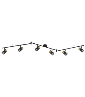 Brisbon Ceiling Spotlight Bar Matt Black 6x GU10-2