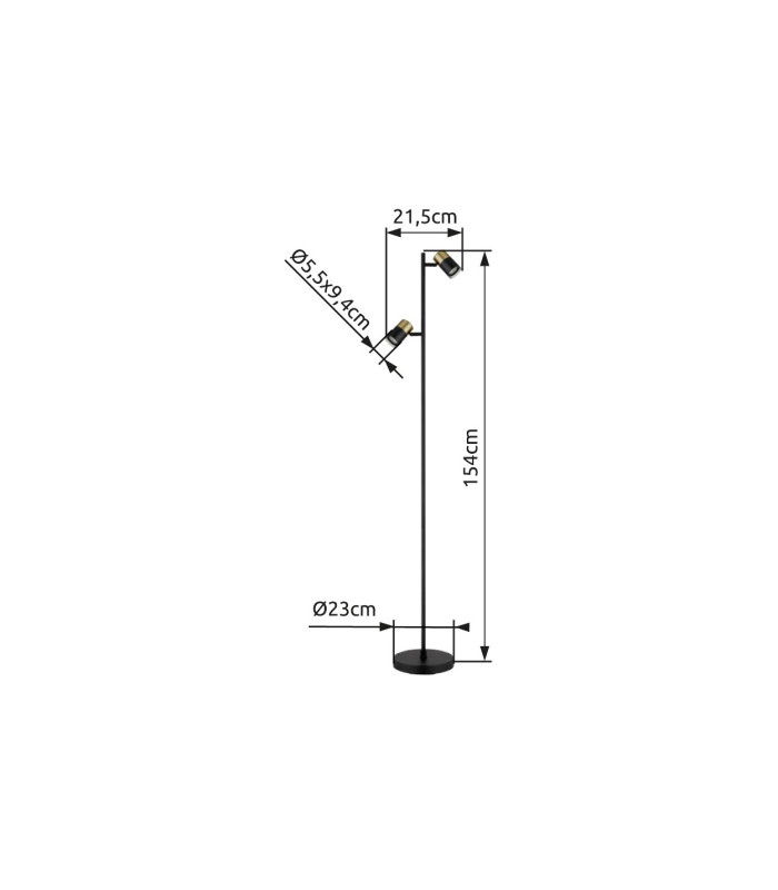 Brisbon Multi Arm Floor Lamp Matt Black 2x GU10-7