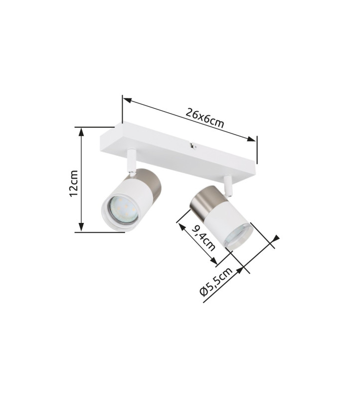 Brisbon Twin Ceiling Spotlight White Matt 2x GU10-8