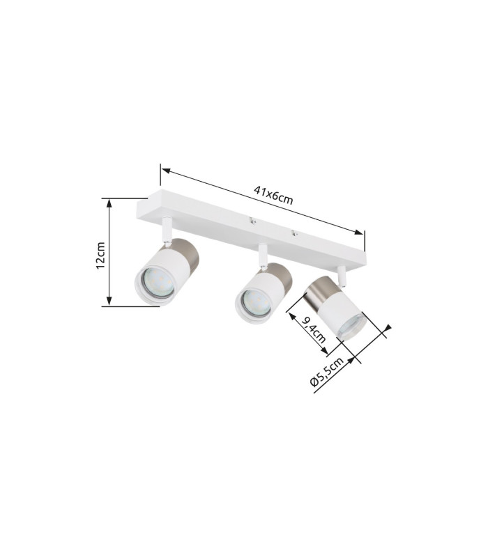 Brisbon Ceiling Spotlight Bar White Matt 3x GU10-8