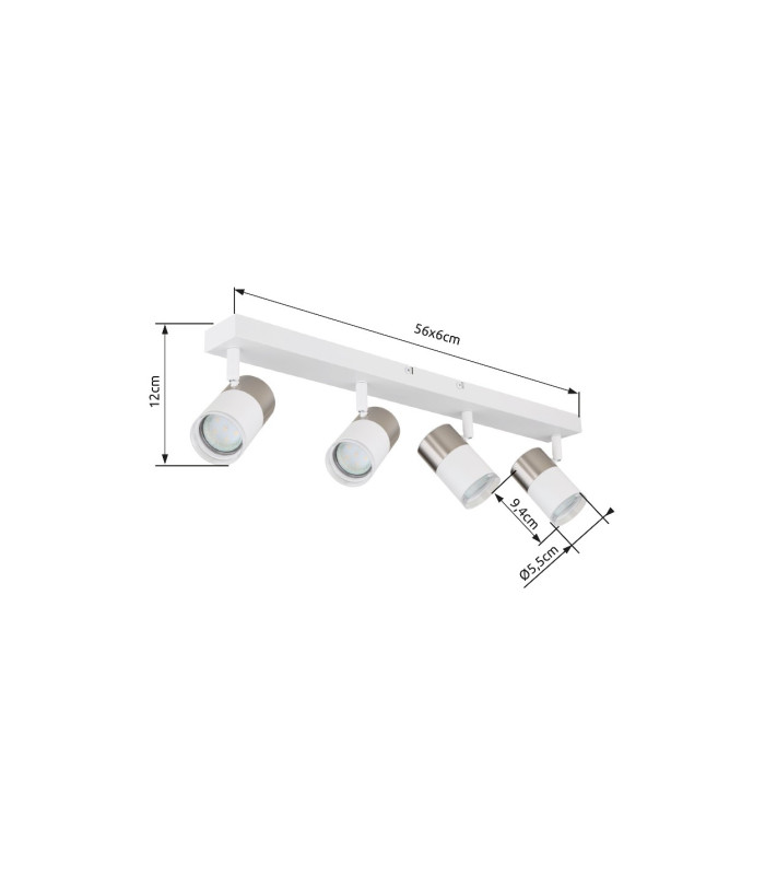 Brisbon Ceiling Spotlight Bar White Matt 4x GU10-9