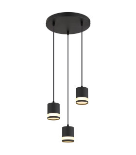 Lucero Cluster Pendant Ceiling Light Matt Black 3x GX53 3000K-1