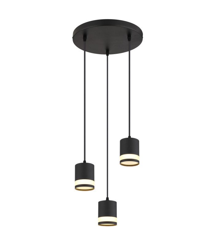 Lucero Cluster Pendant Ceiling Light Matt Black 3x GX53 3000K-1