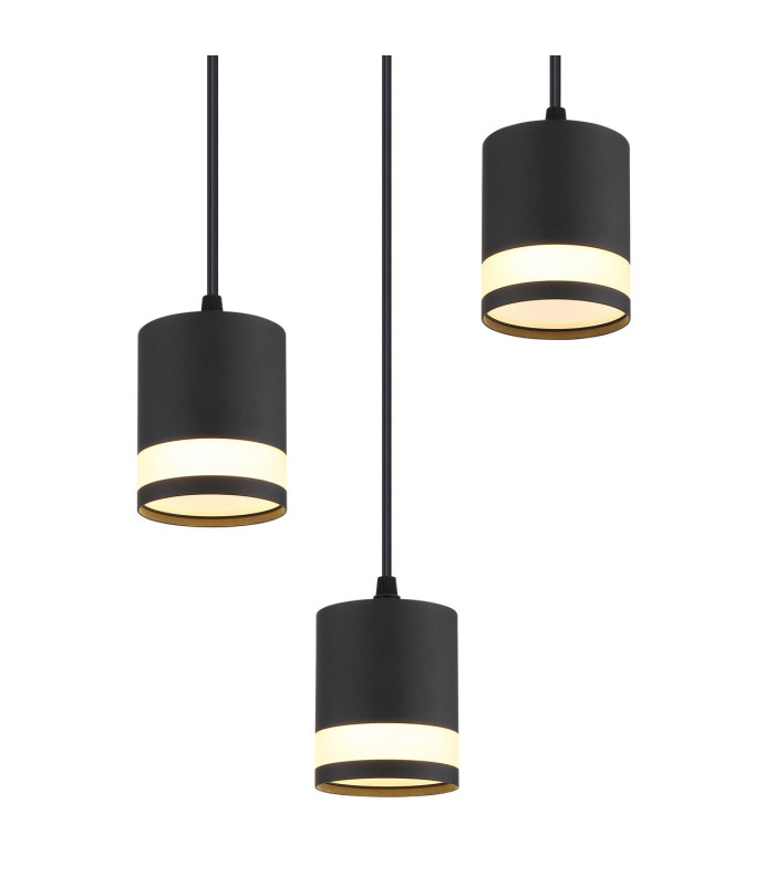 Lucero Cluster Pendant Ceiling Light Matt Black 3x GX53 3000K-3