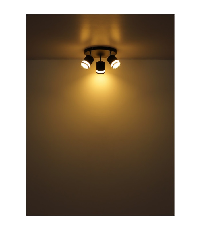 Lucero Ceiling Spotlight Clusters Matt Black 3x GX53 3000K-3