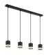 Lucero Bar Pendant Ceiling Light Matt Black 4x GX53 3000K-1
