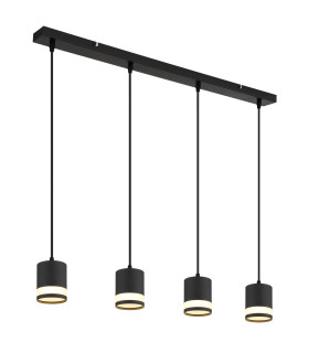 Lucero Bar Pendant Ceiling Light Matt Black 4x GX53 3000K-1