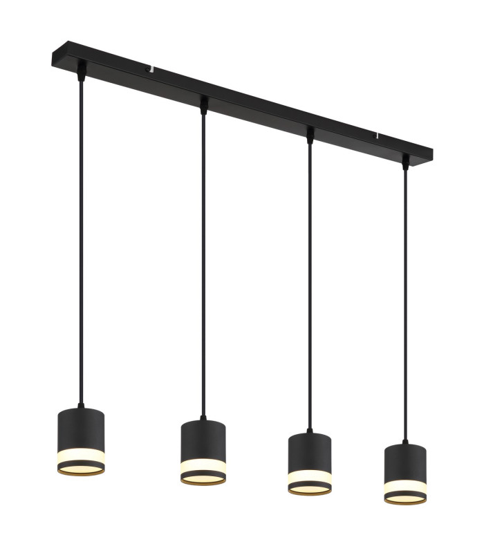 Lucero Bar Pendant Ceiling Light Matt Black 4x GX53 3000K-1