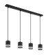 Lucero Bar Pendant Ceiling Light Matt Black 4x GX53 3000K-2