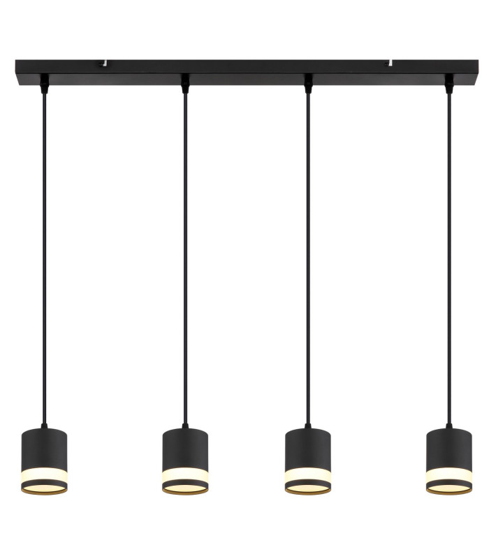 Lucero Bar Pendant Ceiling Light Matt Black 4x GX53 3000K-3