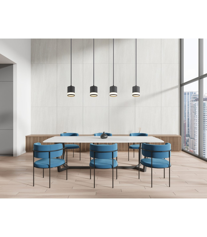 Lucero Bar Pendant Ceiling Light Matt Black 4x GX53 3000K-4