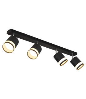 Lucero Ceiling Spotlight Bar Matt Black 4x GX53 3000K-1