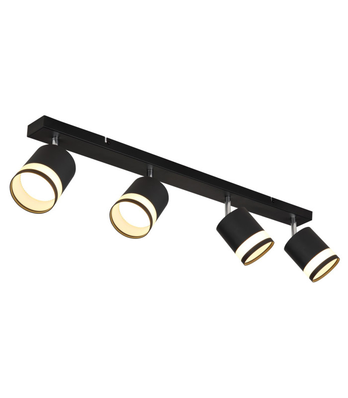 Lucero Ceiling Spotlight Bar Matt Black 4x GX53 3000K-1