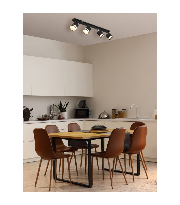 Lucero Ceiling Spotlight Bar Matt Black 4x GX53 3000K-5