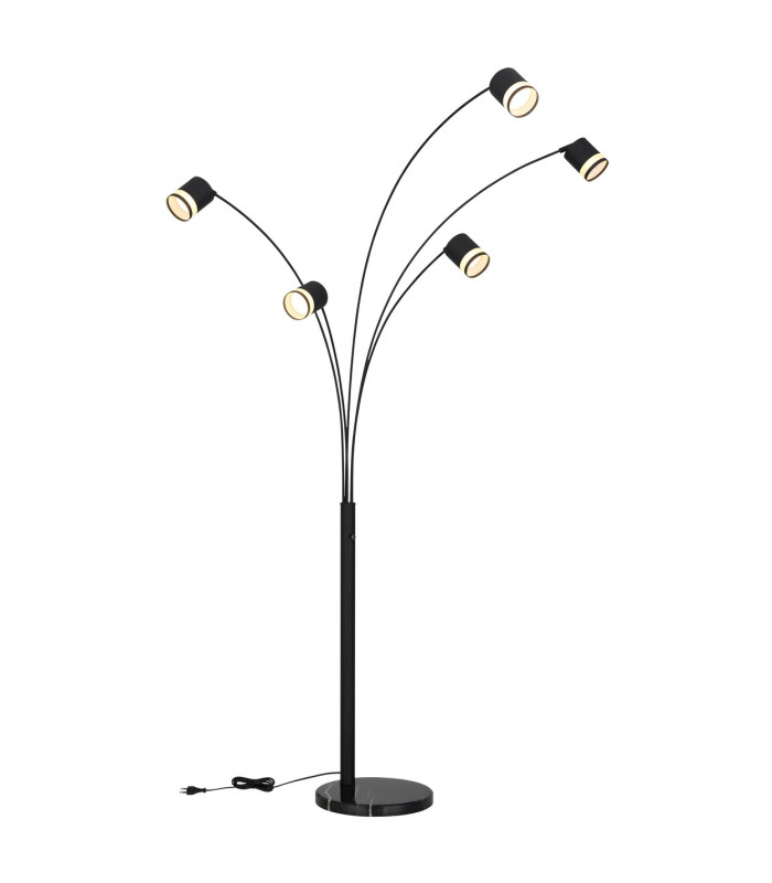 Lucero Multi Arm Floor Lamp Matt Black 5x GX53 3000K-3