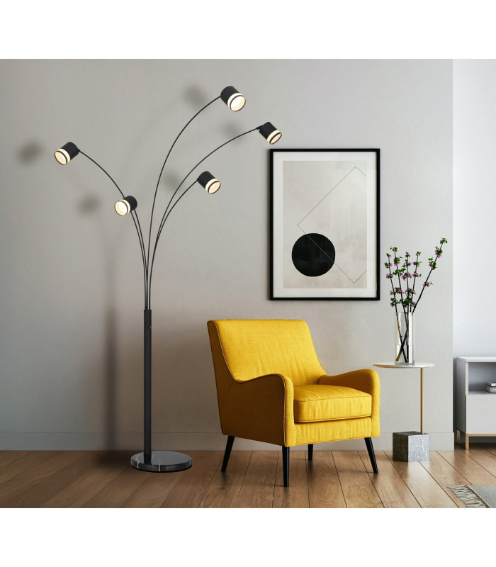 Lucero Multi Arm Floor Lamp Matt Black 5x GX53 3000K-4